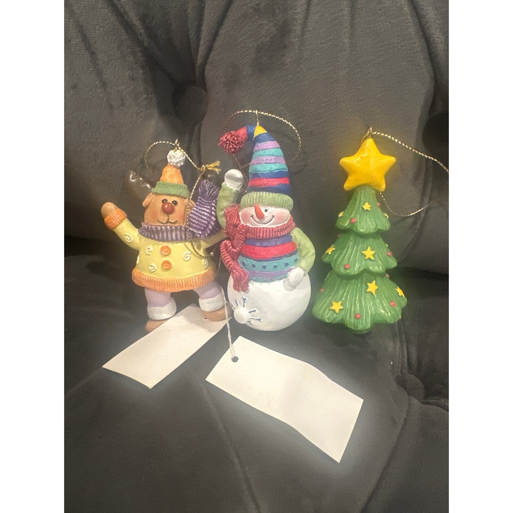 Home Interiors VTG winter friends  Christmas Ornaments Set of 3 Tree Figurine
